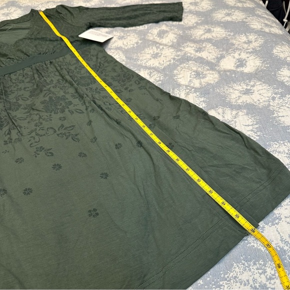 NWT Athleta faux-wrap dress in green floral print, size S - Picture 10 of 11